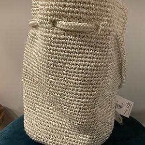 The Sak Mini backpack knit drawstring | Cream